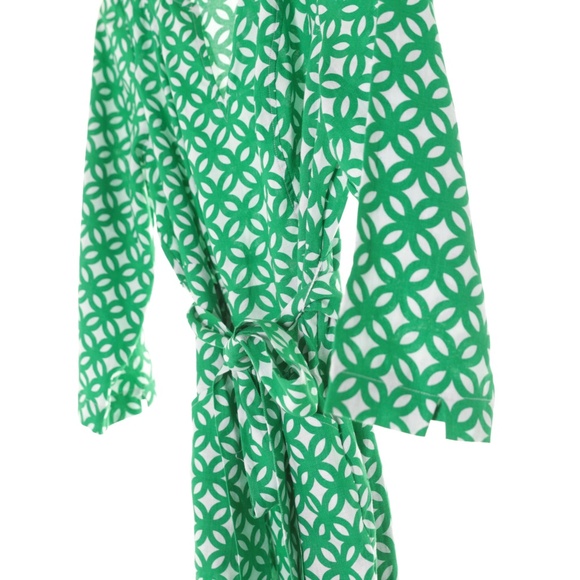 NWOT Boden Kelsey Linen Tunic Green Geometric 3/4 Sleeve Dress Womens 10P/14P MP - Picture 4 of 9